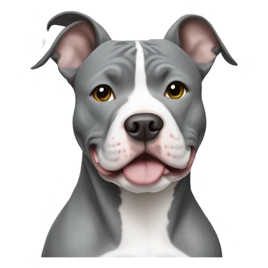 grey and white pitbull with white face  sticker