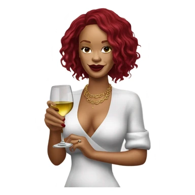 Rihanna with wine glass sticker