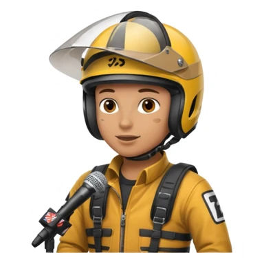 dirtbike rider being interviewed sticker