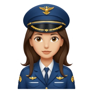 comercial pilot girl brunette, long hair sticker