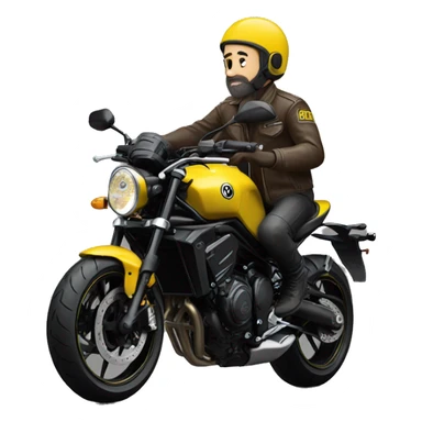 A boy on a yellow yamaha xsr motorcycle sticker