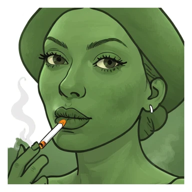 Hot girl smoking marijuana  sticker