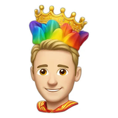 Jonathan Toews as a rainbow king with a royal robe on sticker