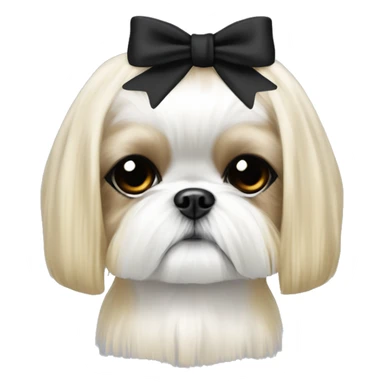 golden cream shih tzu white girl cute medium hair goth bow sticker