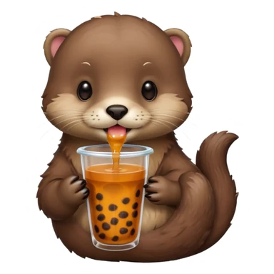 Otter with boba sticker
