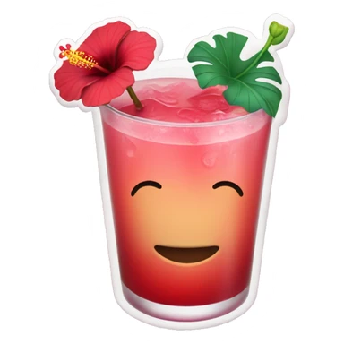 Cute drink with hibiscus flower in it sticker