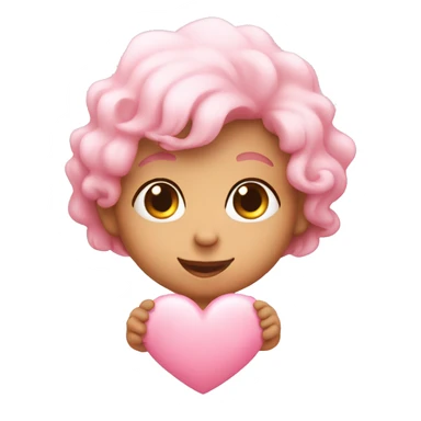 Baby pink heart with cute face  sticker