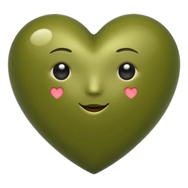 Olive green heart emoji sticker