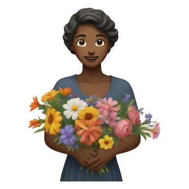 a woman make a Garland of flowers sticker