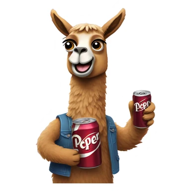 Llama with Dr Pepper  sticker