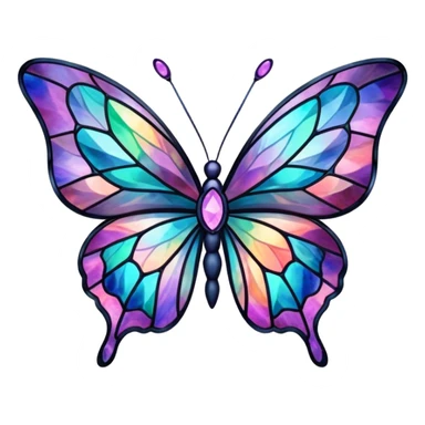 Nebula Gemstone Crystal Stained Glass Butterfly sticker