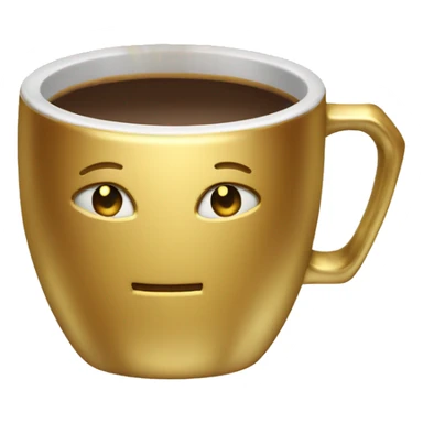 vintage Metallic Gold mug of coffe sticker