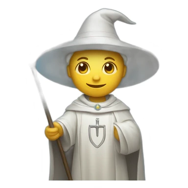 white pilgrim with a staff and a halo of light sticker