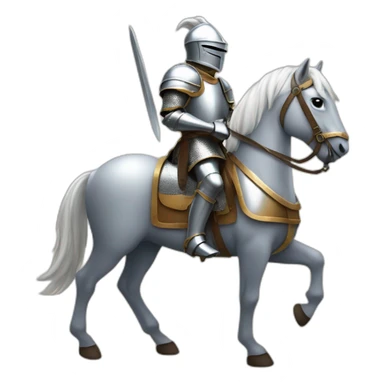 knight in shining armor riding horse in armor sticker