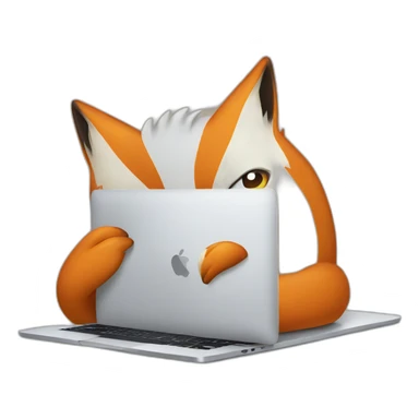 fox programming on a macbook sticker