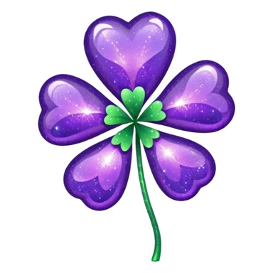 glitter purple lucky sticker