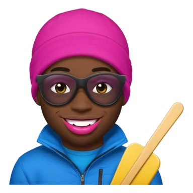 black guy, thug, ski mask, stealing, emoji, big pink lips sticker