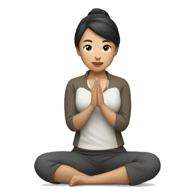 asian woman kneeling  sticker