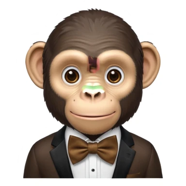 chimpanzee with bow tie sticker