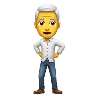 man with a confused face because he put two legs in one pant leg sticker