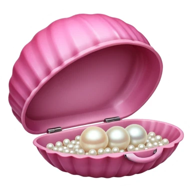 Pink clamshell with pearl inside sticker