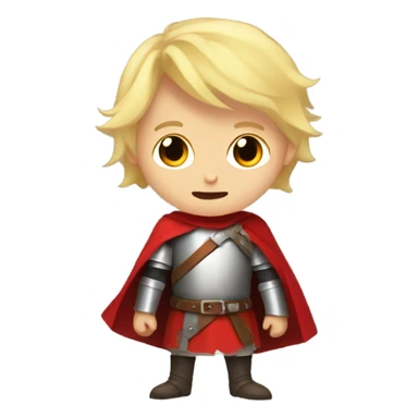 A by with blonde hair and red eyes, wearing a red knight tunic being dizzy and drunk sticker