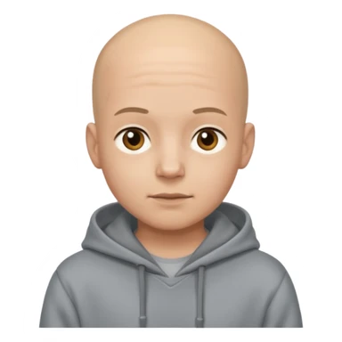 Bald boy in hoody sticker