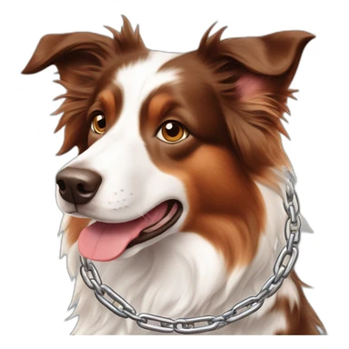 red merle border collie in wheel chain sticker