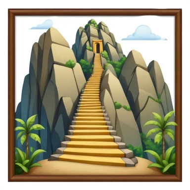 Guatapé Rock Landmark Emoji – Depicting the monolithic rock with its zigzagging staircase. sticker