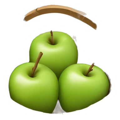 caramel green apples in a wooden woven basket sticker