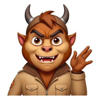 Taz devil directing traffic speaking harshly to someone  sticker