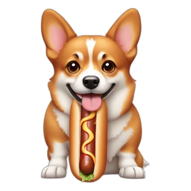 hot dog with corgi face sticker