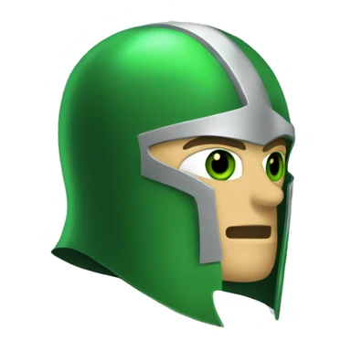 green helmet knight whit lightninh eyes, face all covered, 3/4 position sticker