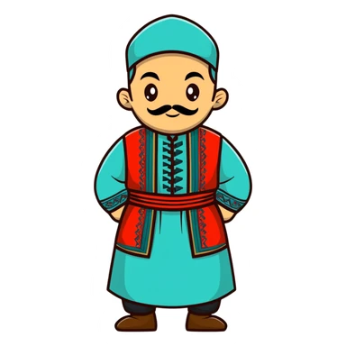 Tatar man in traditional dress sticker