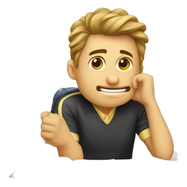 estudiante universitario llorando en salon de clase sticker