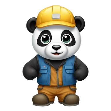 Panda wearing carpenter wear sticker