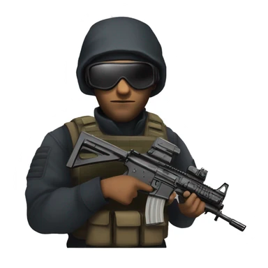 Counter-terrorist from Counter-Strike 2 game, holding c4 sticker