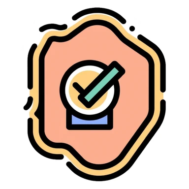 A badge with FF and a verification checkmark symbol sticker