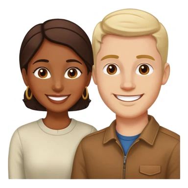 Brown wife and white husband sticker