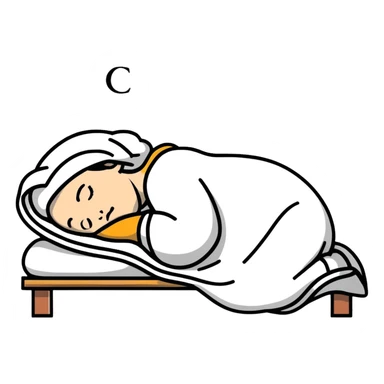 person sleeping well under good lighting, healthy circadian rhythm sticker