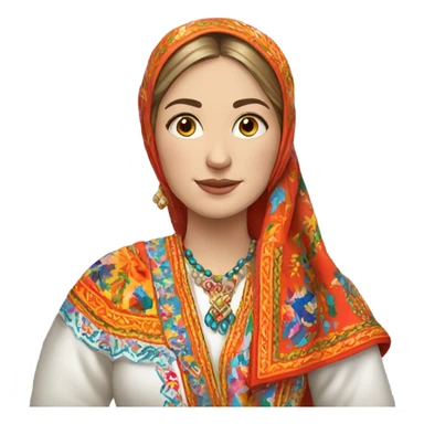Russian woman wearing traditional russian clothing sticker