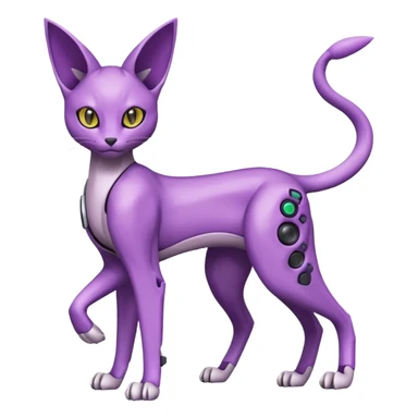 Espeon-Genesect-Mewtwo-Serval-Fakémon-hybrid-creature (full body)  sticker