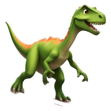 dinosaur riding a surf board sticker