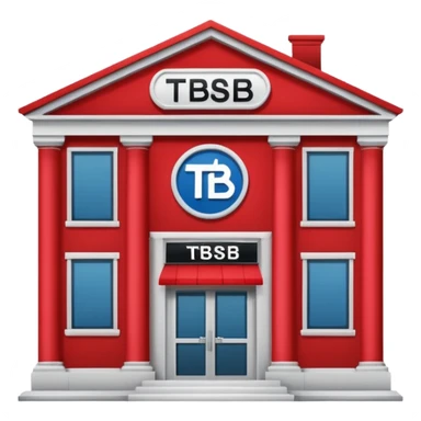 A bank with red building and labeled the "TSB", not "TBSB", on the building sticker