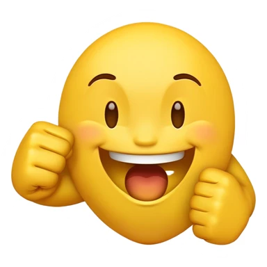 standard yellow emoji laughing hysterically covering laughter with fist sticker