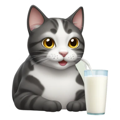 Cat drinking milk sticker