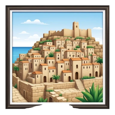 Byblos Old City Landmark Emoji – Portraying the historic stone houses, narrow streets, and Phoenician ruins. sticker