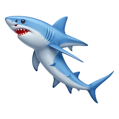 A blue shark with blue human legs and red sneakers sticker