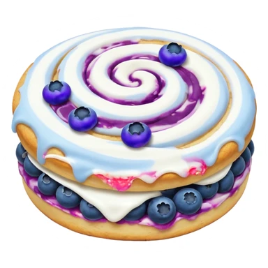 2 blueberry biscuits with white icing swirl on top sticker