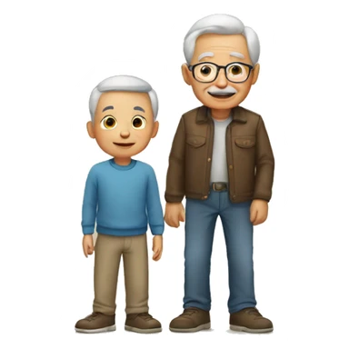 Grandfather and boy sticker